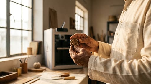 Craftsman hands in Bhilai atelier workshop